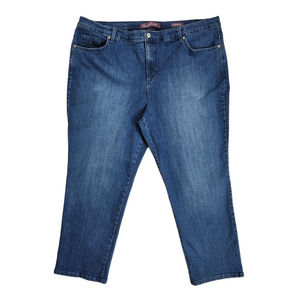 Gloria Vanderbilt Womens Amanda Jeans Plus Size 22W Petites Dark Wash Stretch